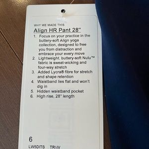 NWT Align HR Pant Size 6